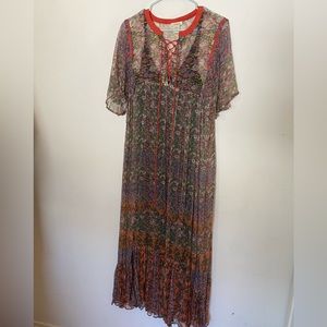 Beautiful Sundance summer flowy floral dress with slip dress included